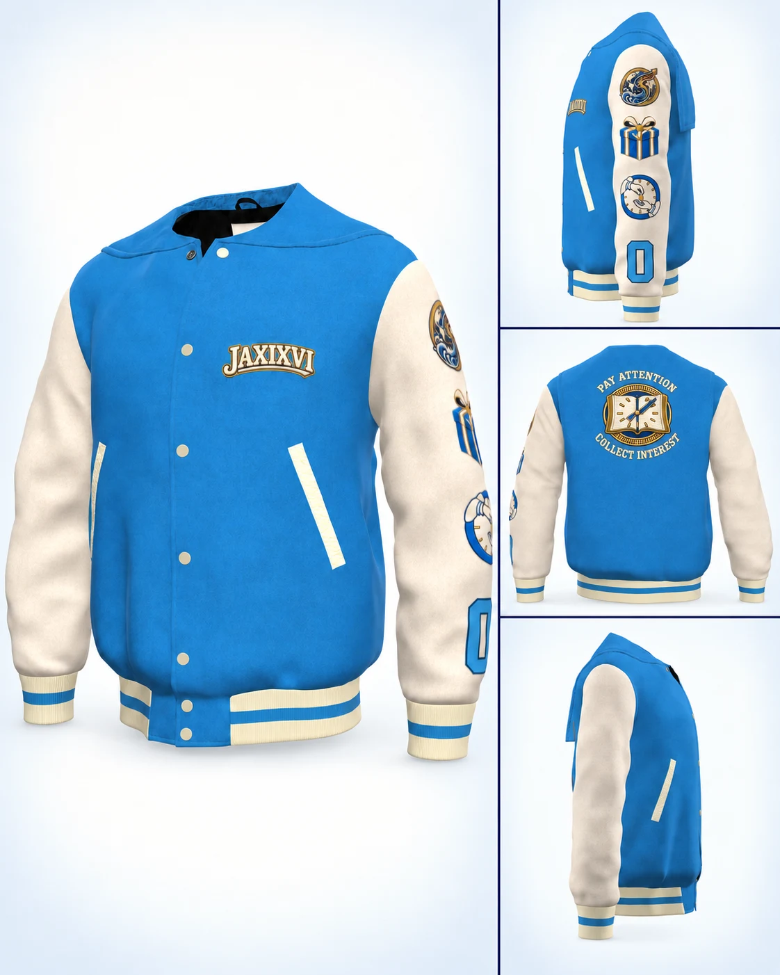 Collect Interest concept board: front, back and sleeve views