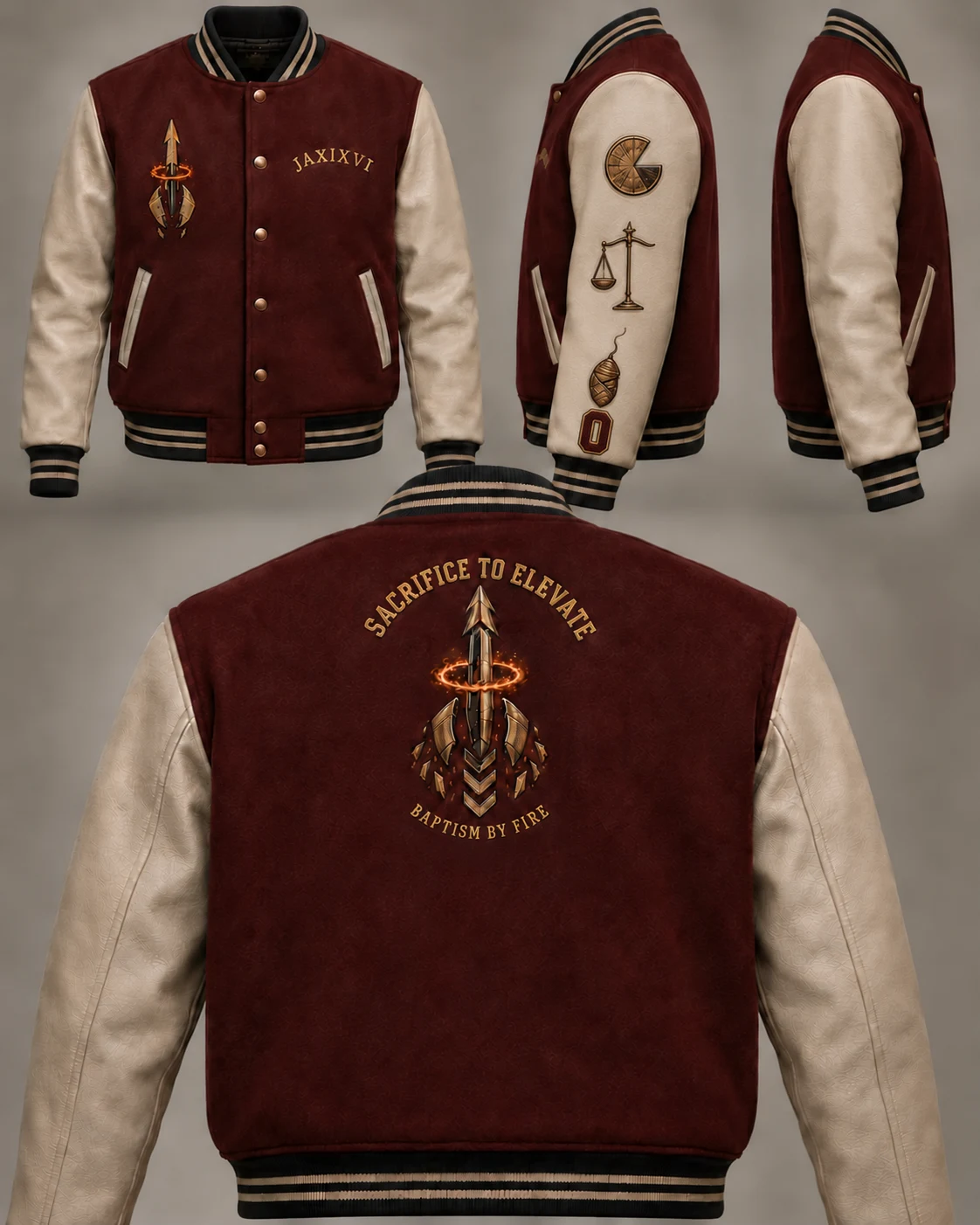 Sacrifice to Elevate concept board: front, back and sleeve views